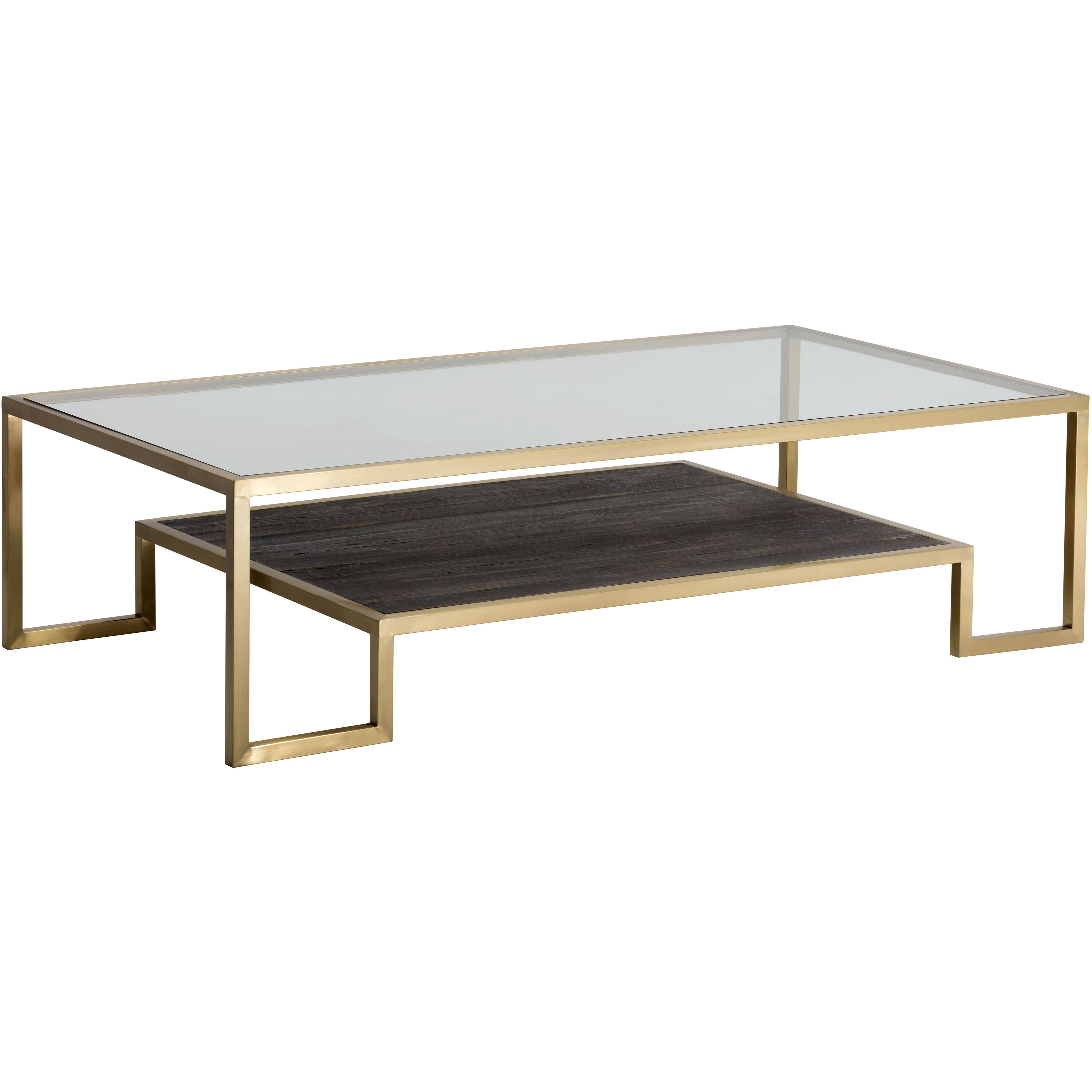 Carver 59 X 31.5 inch Clear / Matte Gold Coffee Table